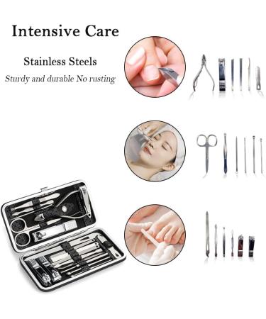 JAMAKALA Black Manicure Set for Women Nail Clipper Set 19 Piece Nail Tools Stainless Steel Nail Clippers Nail Manicure Kit Pedicure Tweezers Nail File - Buy Online on GoSupps.com