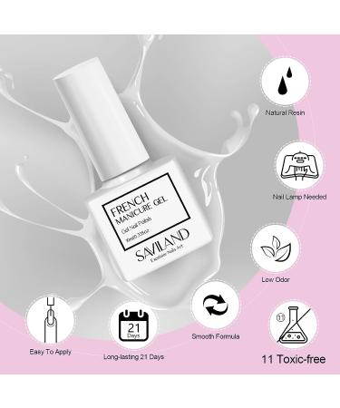 Saviland French Gel Nail Polish - White 10ML UV LED French Manicure Brush Gel - Professional French Nail Art - 0.34 Fl Oz - Buy Online on GoSupps.com