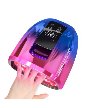 MINI LOP Cordless UV LED Nail Lamp  90W Gel Nail Lamp Rechargeable Professional Nail Dryer UV Lights for Nails with Auto-Sensor 4 Timer (Purple & Blue)