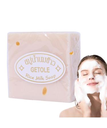 Rice Milk Soap - Natural Thai Rice Milk Soap Moisturizing Rice Milk Brightening Soap | 3 Handmade Brightening Soap For Face Body Hands Kids And Adults 5.5cm/2.17in