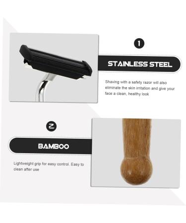 Healeeved Bamboo Grip Back Trimmer - 4-Piece Men's Shaving Tool Set for Easy Back Grooming - Buy Online on GoSupps.com