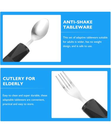 Hemoton Adaptive Utensils Set - Easy Grip Cutlery for Seniors & Disabled | Slipproof & Comfortable Dining Help for Hand Tremors - Buy Online on GoSupps.com