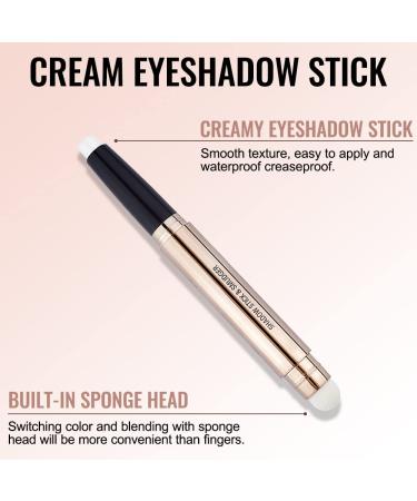 Erinde White Cream Eyeshadow Stick - Shimmer Metallic Eye Shadow Crayon | Waterproof & Long Lasting | Highly Pigmented Eye Highlighter Stick for Brightening - Save Time - Buy Online on GoSupps.com