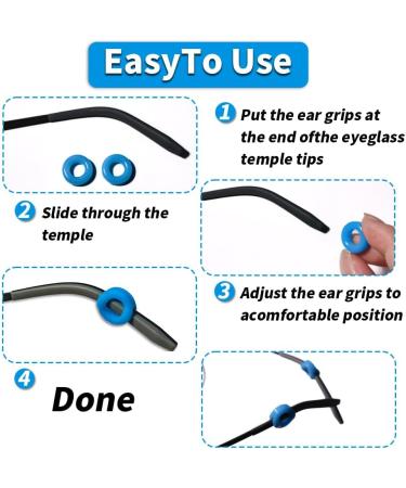 JOAOXOKO Glasses Ear Handles - 24 Silicone Bristles to Prevent Slipping for Kids & Adults - Perfect for Sunglasses - Buy Online on GoSupps.com