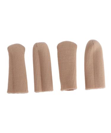 Healeved 2 Pairs Finger Guard Finger Bandages Remover Cushions Finger Sleeve Protectors Silicone Gel Silicone Toe Sleeves Gel Toe Tubes Nylon Finger Caps Toe Caps Makeup Pearlescent