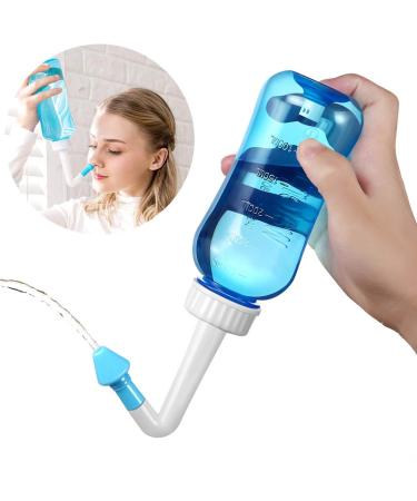 Nasal Rinse Nasal Shower Bottle 300ml Neti Pot Sinus Kit for Adults and Children-Blue