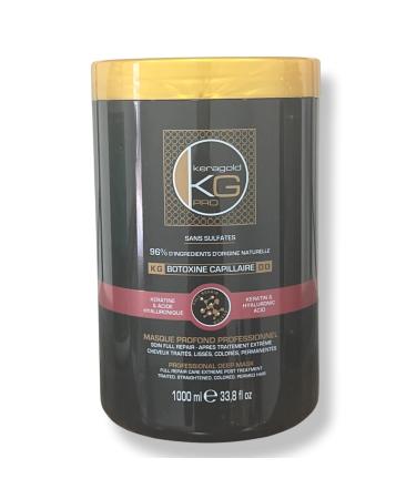 KeraGold Keragold Pro - Hair Botoxin - Sulfate Free - 96% Natural Ingredients - 1000 ml (DD Keratin & Acid Hyaluronic)