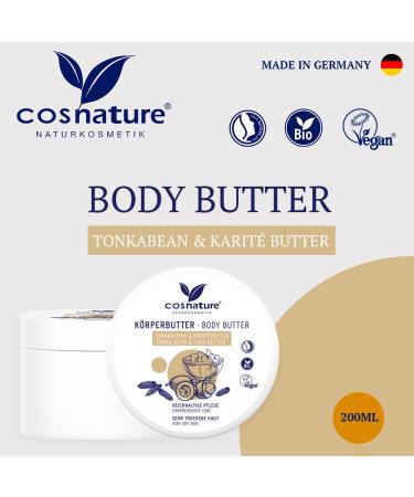 Cosnature Body Butter with Haba Tonka & Shea Butter - Hydrating 200ml for Soft Skin | International Shipping - Buy Online on GoSupps.com