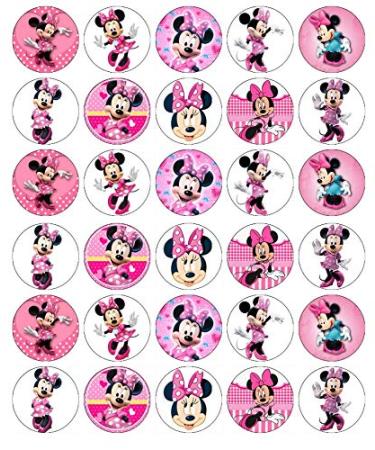 Minnie Mouse Disney Cupcake Toppers Edible Wafer Paper Fairy Theme Pack of 30