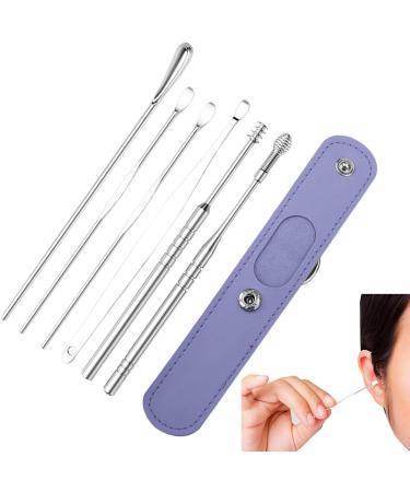 Stainless Steel Ear Wax Removal Kit with Storage Bag - Purple - Buy Online on GoSupps.com