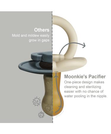 Soothing Moonkie Pacifiers Set - BPA-Free | Safe & Comfy | Newborn Essentials - Shifting Sand/Buck (2 Pack) - Buy Online on GoSupps.com