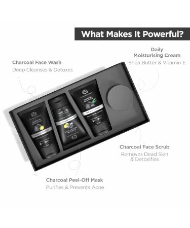 The Man Company Facial Care Kit | Charcoal Face Wash & Scrub | Peel Off Mask & Moisturising Cream | Exfoliate & Cleanse | Blackhead Remover | Shea Butter Aloe Vera Vitamin E | Perfect Gift Set of 4 - Buy Online on GoSupps.com