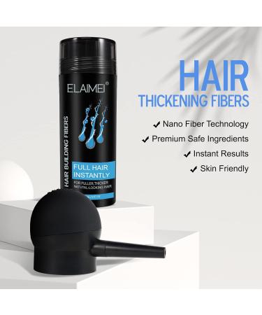 Roseflower Hair Fibers for Thinning Hair Undetectable Natural Hair Thickening Fibers Hair Building Fibers Spray for Women and Men Thick Fuller Hair Conceals Hair Loss Look Younger Black - Buy Online on GoSupps.com