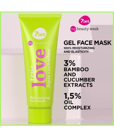 7DAYS Moisturizing Face Mask with Bamboo and Cucumber Extracts | Smoothing and Hydrating Facial Mask with Lifting Effect for Women | Korean Skincare for All Skin Types 80 ml TRUE LOVE - Buy Online on GoSupps.com