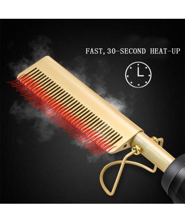Heat Hot Ceramic Electric Hair Straightener & Curler Comb for Natural Hair & Beards - International Shipping - Buy Online on GoSupps.com