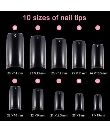 1000 Acrylic Artificial Nail Tips - French Style Nail Tips Set for Gel Nails with Glitter | 3-Series Box - International Shipping - Buy Online on GoSupps.com