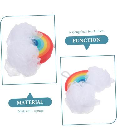 Housoutil 3pcs Rainbow Bath Sponge Set - Exfoliating Bath Balls & Facial Scrubbers for Infants & Adults - Colorful Shower Poufs for Soft Skin Care - Buy Online on GoSupps.com