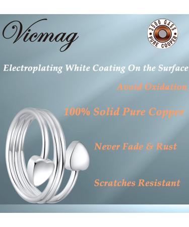 Vicmag Copper Magnet Rings for Women - Adjustable Magnetic Copper Rings with 2 Strong 3500 Gauss Magnets - 100% Solid & Pure Copper - Jewelry Gift Box Included (Love Heart Design) - 2 Pieces - Buy Online on GoSupps.com