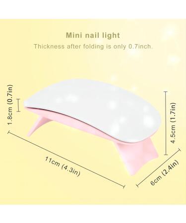 Madenia Mini UV Lamp for Gel Nails | 6W Portable USB Nail Dryer with 60s Timer - Pink UV LED Nail Lamp for Beginners & Shellac - Buy Online on GoSupps.com