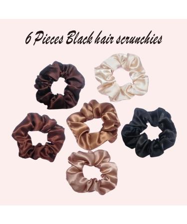 6 Pack Hair Scrunchies Ponytail Holders Colorful Ponytail Holder Satin for Girls Women Soft Hair Scrunchies Elastic Hair Bands Hair Scrunchies Hair Accessories for Girls Women and Ladies - Buy Online on GoSupps.com