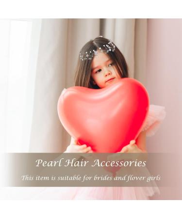 Sibba Bridal Headband Flower Headpiece 1 PC Pearl Hairband Crowns Tiara Wedding Head Pieces Brides Proposal Bands Bridesmaid Beaded Headdress Hair Accessories For Toddler Girls Women - Buy Online on GoSupps.com