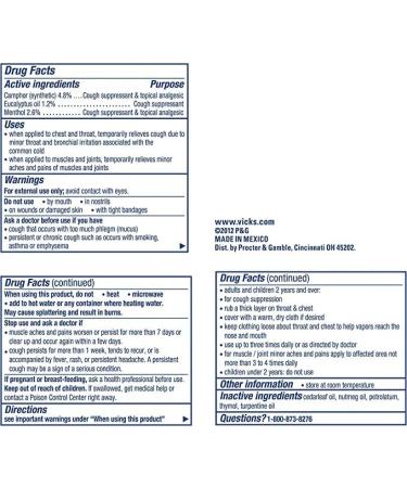 Vicks VapoRub Chest Rub Ointment 1.76oz (Pack of 3) - Cold & Cough Relief with Medicated Vapors - Buy Online on GoSupps.com