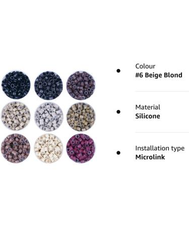 500Pcs 5.0mm Silicone lined Micro Rings for Pre Bonded Hair Extensions, Beige Blond Color - Buy Online on GoSupps.com