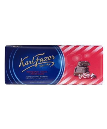 Fazer Karl Fazer Blue Chips with Peppermint Marianne Original Finnish Milk Chocolate 200g Bar