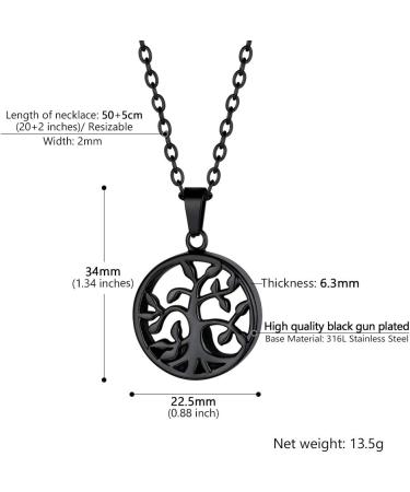 Personalized Prosteel Urn Necklace - 18K Gilded Memorial Ash Pendant with Chain Custom Cross Maria & Life Tree Designs - Buy Online on GoSupps.com