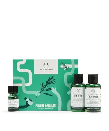 The Body Shop Purified & Fearless Tea Tree Skincare Kit Gift Set for Oily and Blemished Skin