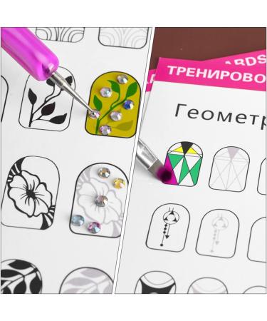 POPETPOP 24 Sheets coloring exercise book Nail Art Practice Cards Manicure Training Book Nail Art Practice Supplies Manicure Practice Supplies training supplies white Paper pattern - Buy Online on GoSupps.com