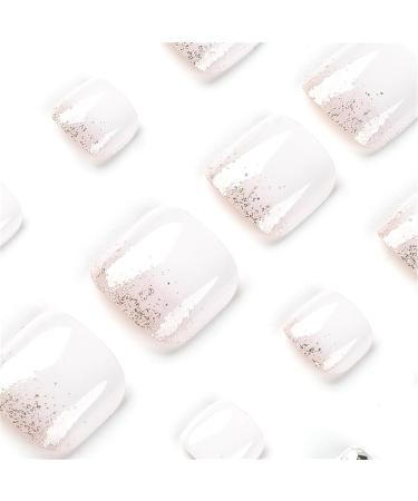 FEIlei False Toenails White Artificial Short Toenails Full Cover Toe Nails for Women - Buy Online on GoSupps.com