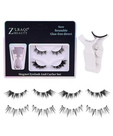 Magnetic Eyelashes Reusable magnetic eyelashes Beautiful natural eyelashes that are easy to wear Comfortable magnetic eyelashes 2 pairs 2 Style false eyelashes Free wearing clip (MIX3-5C)