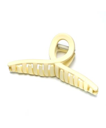 QinGoo Large Matt Hair Clip Beautiful Women's Hair Clip Headpiece Elegant Hair Accessory (Cream)