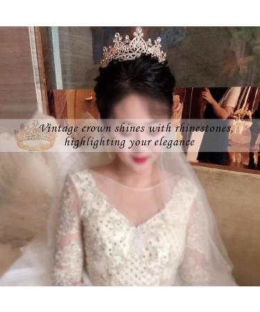 YYOEMAS Round Crystal Queen Crown - Rose Gold Rhinestone Tiara for Women | Bridal Birthday Party, Wedding, Pageant Hair Accessory - Buy Online on GoSupps.com
