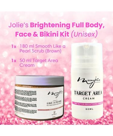 Moona Jolie Bikini Kit - Brightening Cream & Exfoliating Scrub for Dark Spots & Skin Tone | Vegan Organic Skincare for Full Body & Bikini Area - Buy Online on GoSupps.com