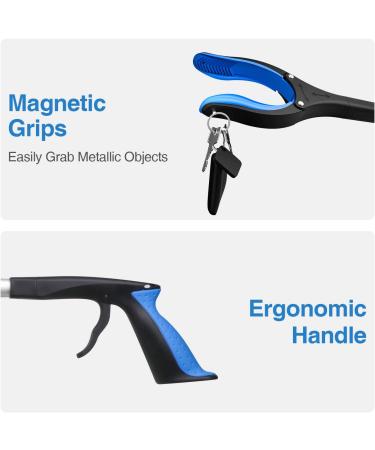 2-Pack Grabber Reacher Tool 32 Inch Extra Long Steel Foldable Pick Up Stick with Strong Grip Magnetic 360Â°Rotating Anti-Slip Jaw Trash Claw Grabber Tool Hand Grabber for Reaching Arm Extension Blue - Buy Online on GoSupps.com