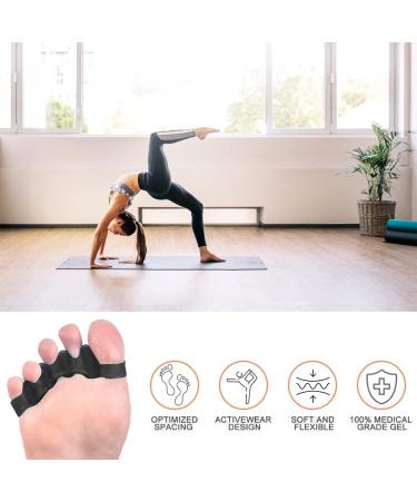 Gel Toe Spacers (2 Pair) - Bunion Corrector for Women Men - Toe Separator, Hammer Toe Straightener, Stretcher - Big Toe Separators (Black) - Buy Online on GoSupps.com
