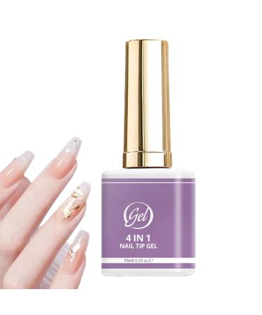 LED Nail Gel | 15ml Long-Lasting Adhesive 4 in 1 Gel Glue for Nail Tips | For Women Girls Teens Beginners Home Salon Party Manicure Practice Decoration