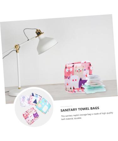 4pcs Menstrual Pad Storage Bag Set | Zip Lock Organizer Pouch for Women | Cotton Portable Travel Case | Pad Holder with Zipper - Buy Online on GoSupps.com