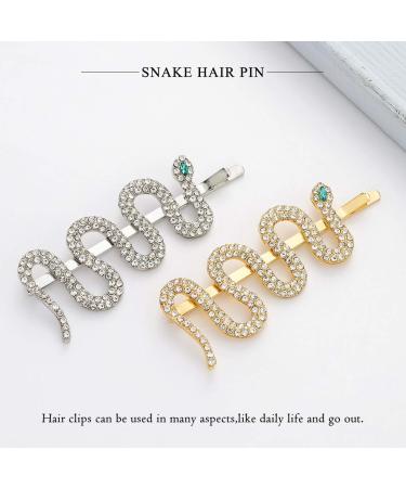 Jakawin Rhinestone Snake Hair Clip Pins - Crystal Barrette for Women and Girls HCl041 - Buy Online on GoSupps.com