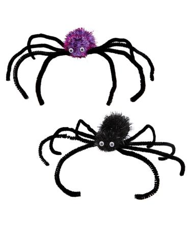 Spider Hair Clips Halloween Hair Accessories No Slip Metal Snap Hair Clips Barrettes Purple Black Spider Design Alligator Clips Halloween Hair Clips for Styling And Section