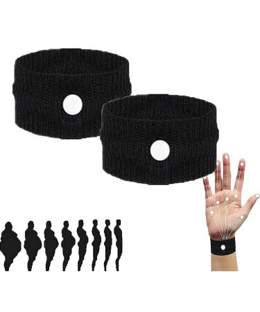 Qlasic sugar control bracelet sugar control bracelet regulate the glucose mirror in a natural and convenient way (2 pieces) (color: black) black