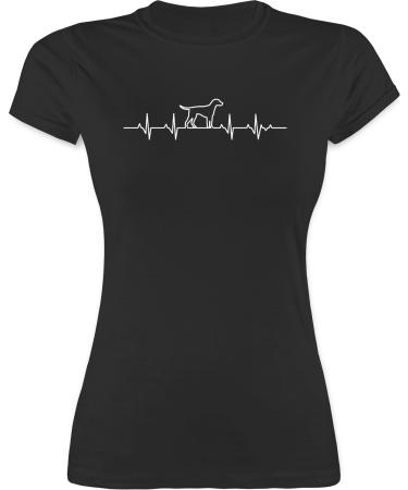 Shirtracer - Shirt Women - Gift for Dog Owners - Heartbeat Dog 01 Black M