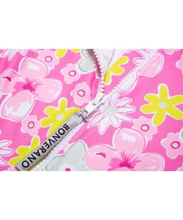 BONVERANO Baby Girls Long Sleeve Swimsuit UPF 50+ Sun Protection 18-24 Months Pink Yellow - Buy Online on GoSupps.com