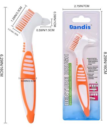 3-Piece Double Bristle Head Denture Cleaning Brush Set - Mixed Colours - Buy Online on GoSupps.com