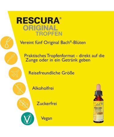 Original Bach RESCUE Drops Alcohol-Free - 10ml Bach Flower Remedy for Stress Relief & Emotional Balance - 1 Pack - Buy Online on GoSupps.com