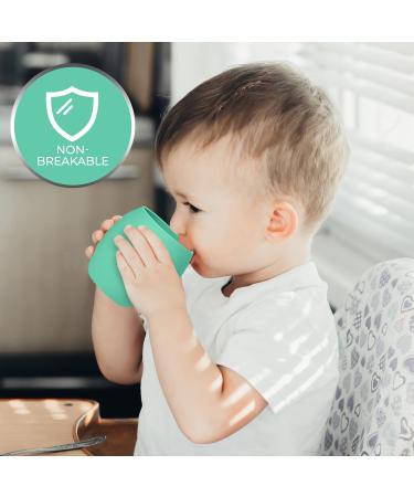 Sperric Silicone Mini Cups for Toddlers - 2 Pack, 4.5 oz - Light Blue/Cool Gray - Buy Online on GoSupps.com