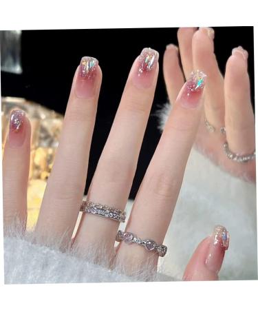 24PCS Press on Nails Short Glue on Nail for Women Shiny French False Nails Fake Nails False Nail with Glue for Girl Nail Art - Buy Online on GoSupps.com