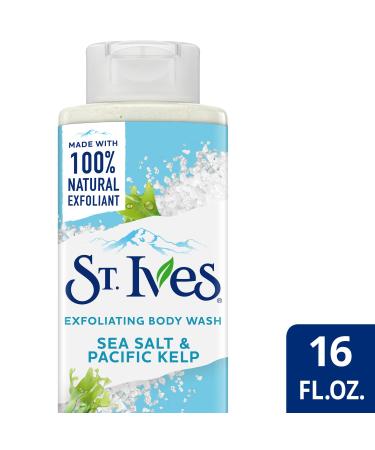 St. Ives Sea Salt & Pacific Kelp Exfoliating Body Wash - 16 Ounces | Plant-Based Scrub for Glowing Skin - Buy Online on GoSupps.com